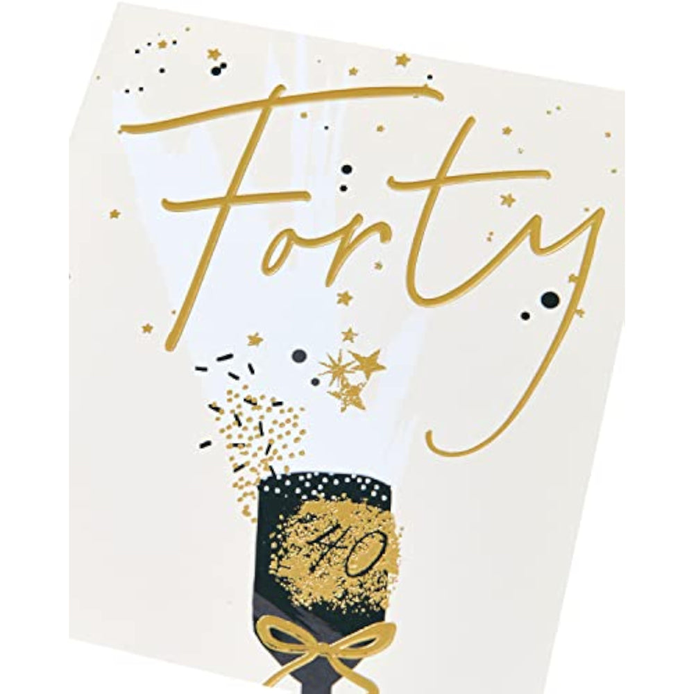 UK Greetings 40th birthday card with colorful celebration design, perfect for marking a special milestone birthday.