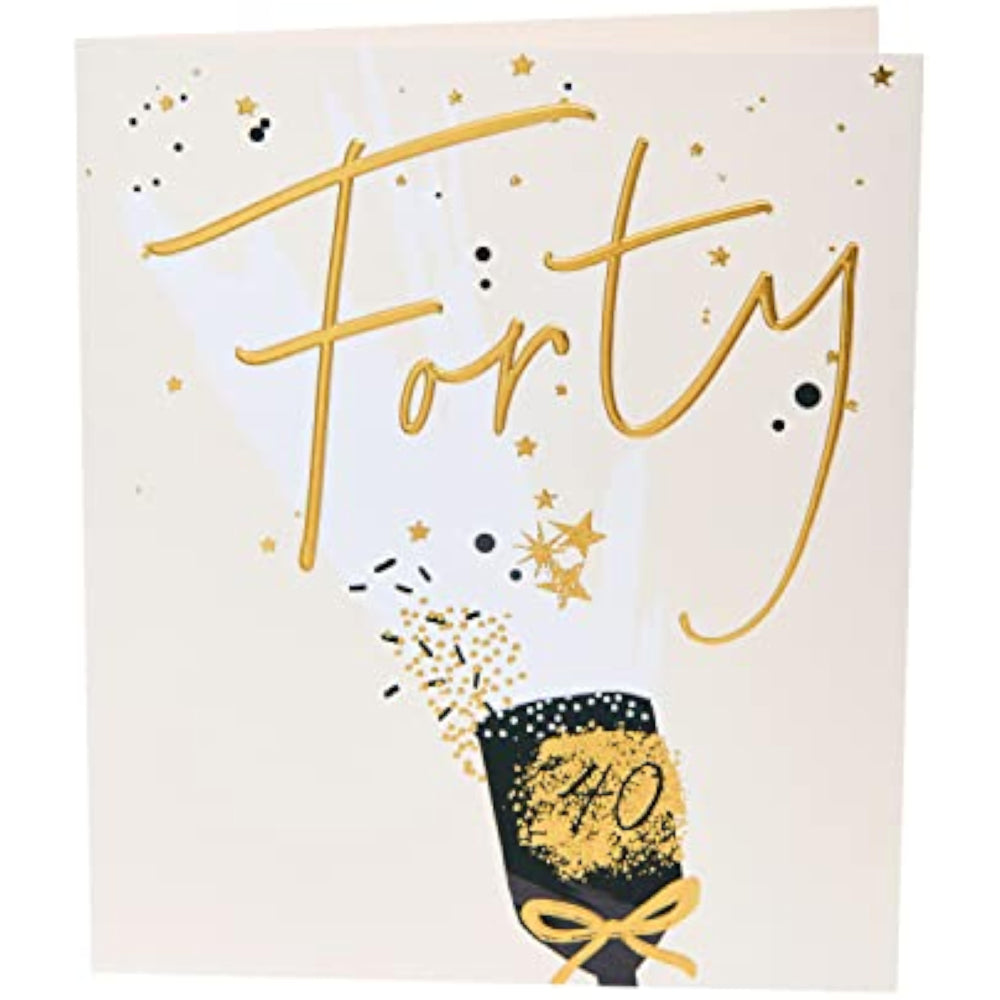 UK Greetings 40th birthday card with colorful celebration design, perfect for marking a special milestone birthday.