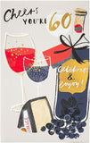 UK Greetings 60th birthday greeting card with colorful design and festive message, perfect for celebrating a special 60th birthday.