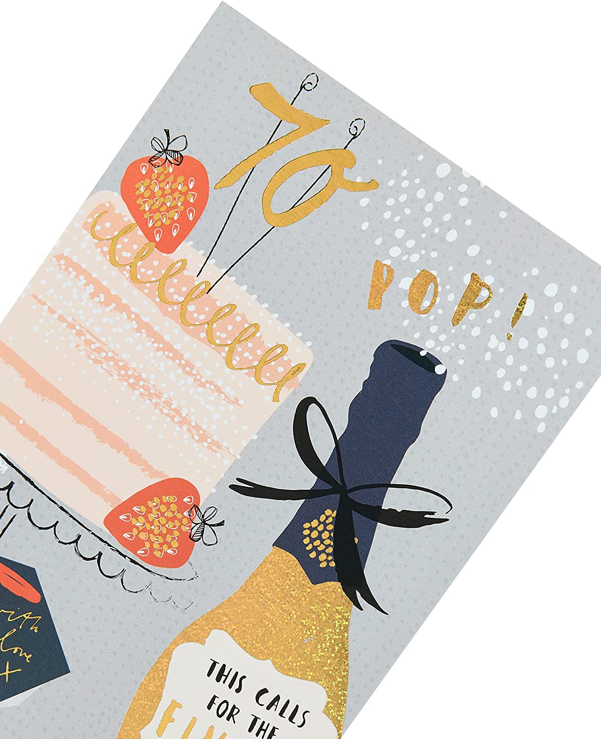 UK Greetings 70 Pop birthday greeting card featuring colorful pop design and festive lettering for celebrating a 70th birthday.
