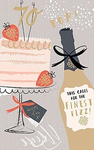 UK Greetings 70 Pop birthday greeting card featuring colorful pop-up design and celebratory message for special milestone birthdays.