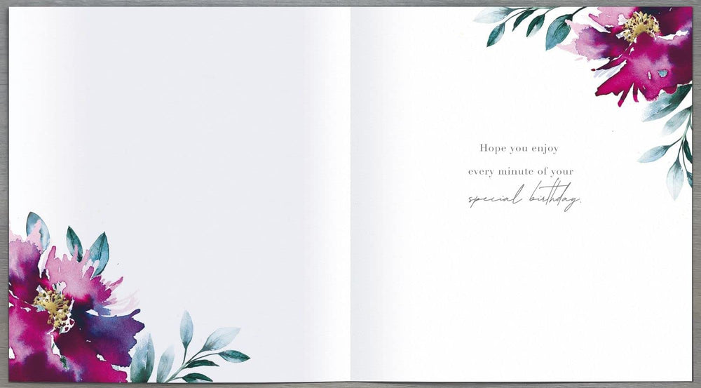 UK Greetings 70th birthday card featuring pastel floral design, perfect for celebrating a special milestone.