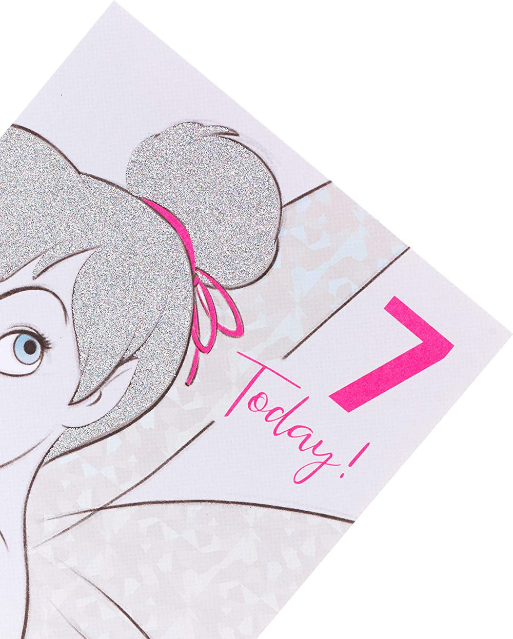 UK Greetings Tinker Bell Disney greeting card for a 7-year-old girl featuring Tinker Bell and fairy designs.