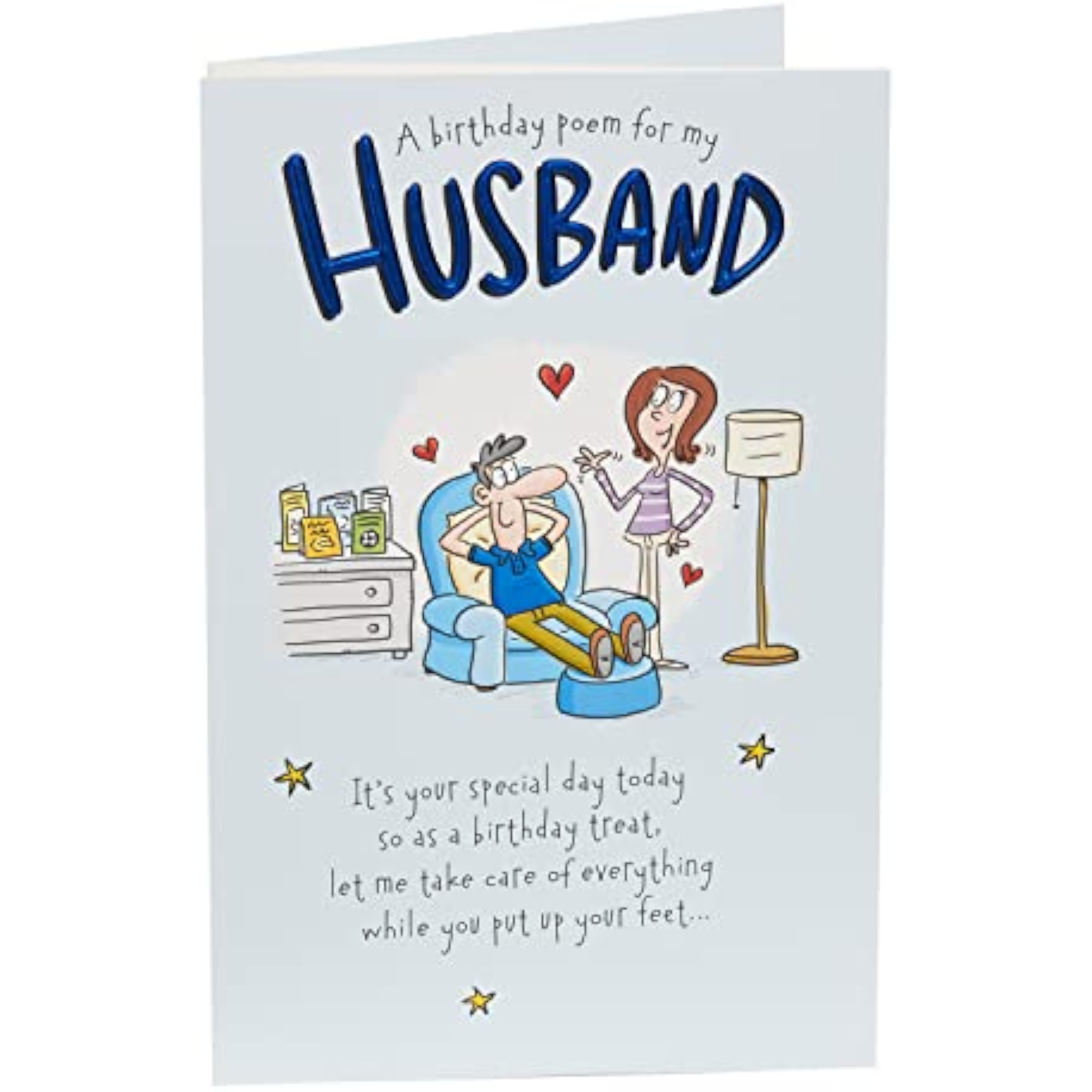 UK Greetings birthday card featuring a heartfelt poem for my husband, ideal for celebrating his special day.