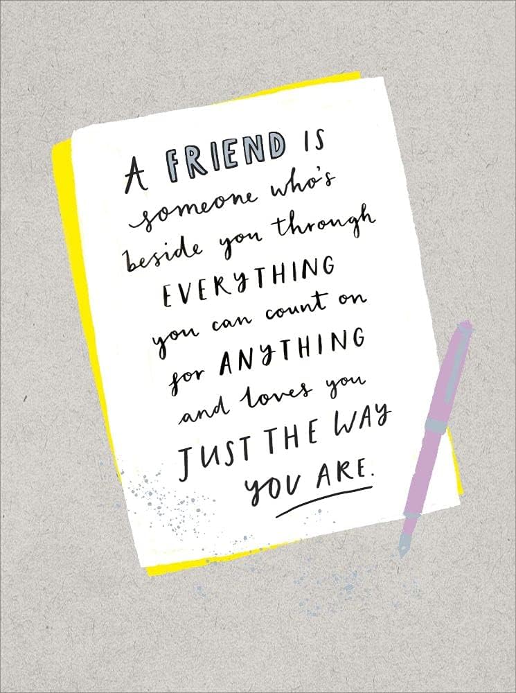 UK Greetings friendship greeting card with a blank inside, featuring heartfelt design for any occasion and a friendly, welcoming message.