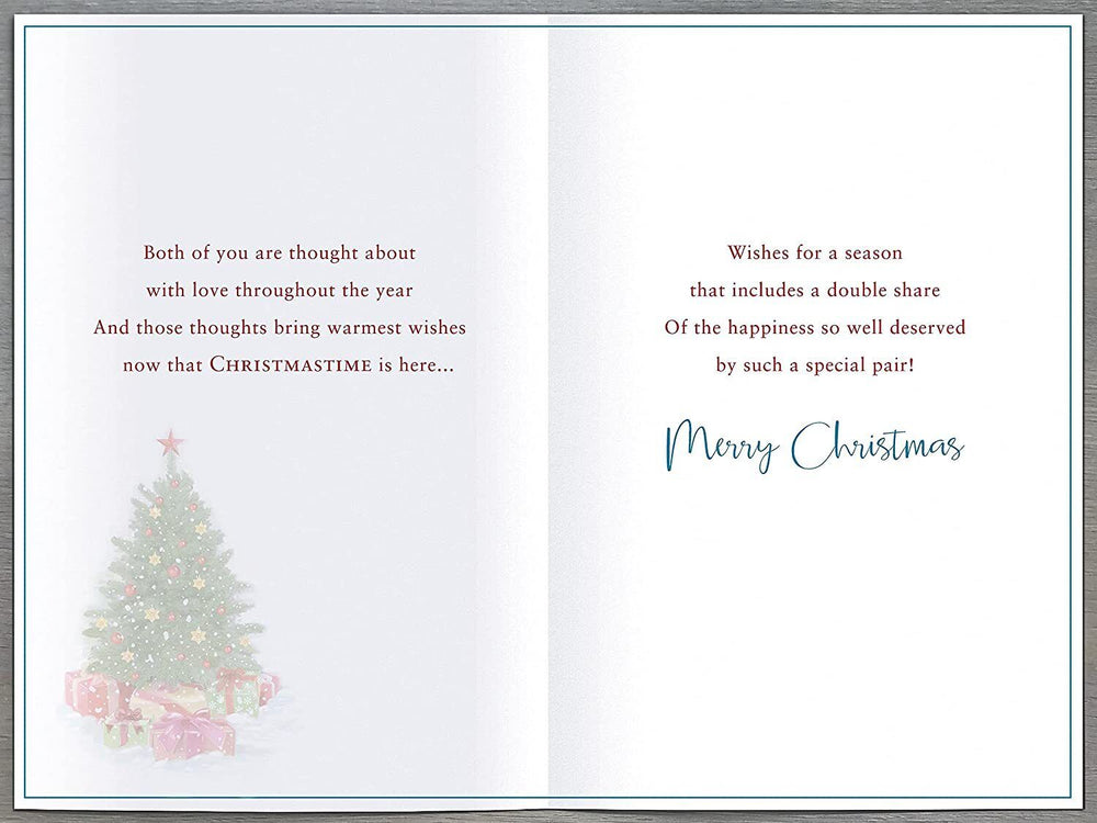 UK Greetings A Special Couple traditional foiled Christmas card featuring festive holiday design and elegant foil accents.