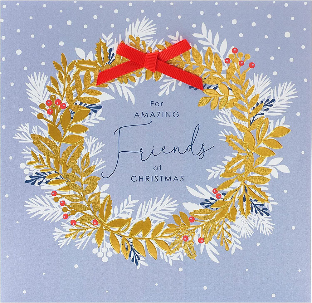 UK Greetings Amazing Friends Christmas Greeting Card featuring festive friends and holiday-themed design.