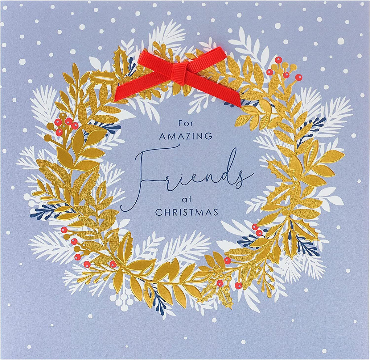 UK Greetings Amazing Friends Christmas Greeting Card featuring festive friends and holiday-themed design.