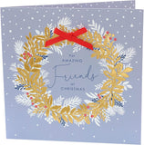 UK Greetings Amazing Friends Christmas greeting card featuring festive friends illustration, perfect for holiday wishes.