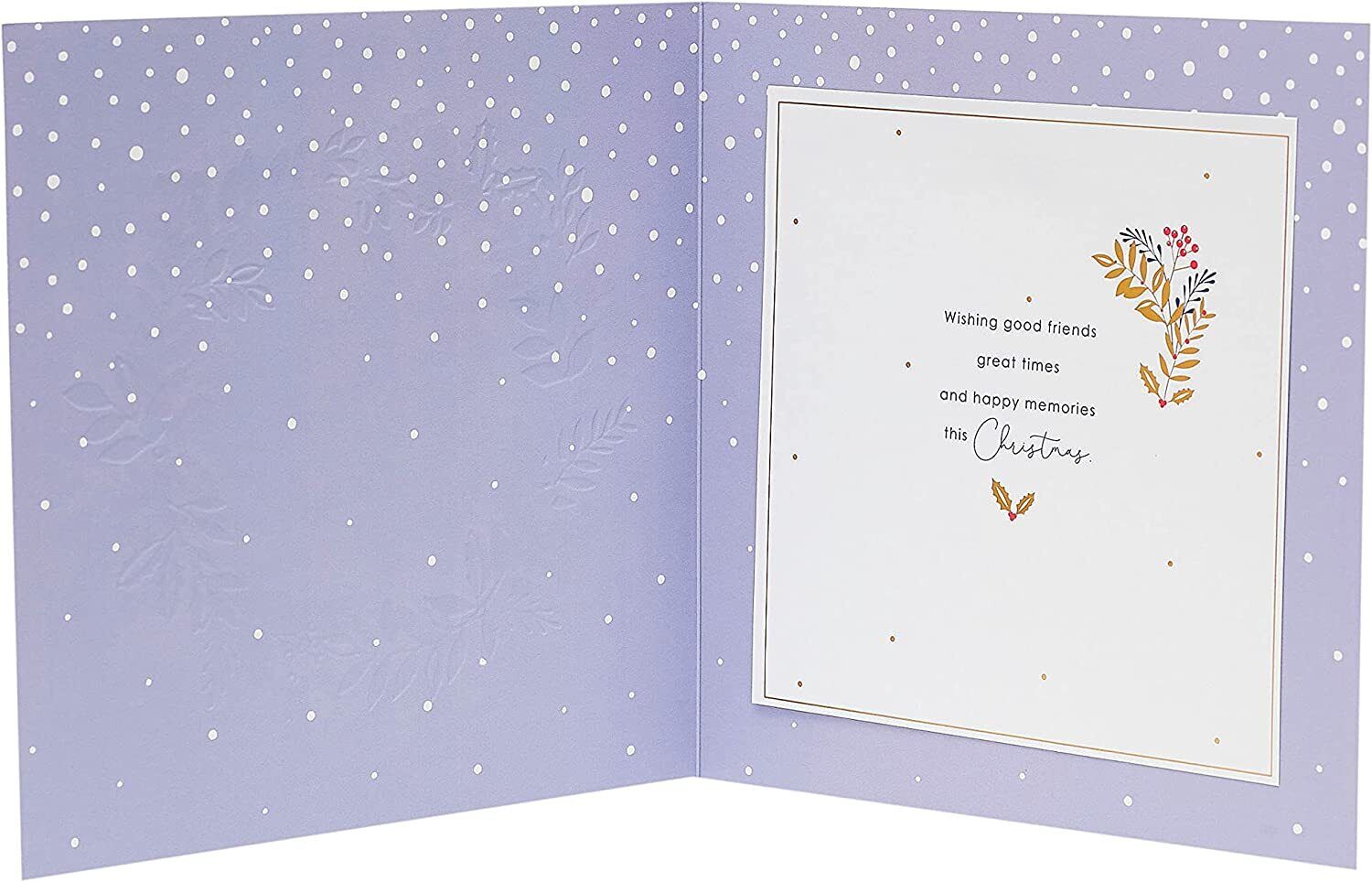 UK Greetings Amazing Friends Christmas greeting card featuring festive design and cheerful friends illustration, 125 cards included.