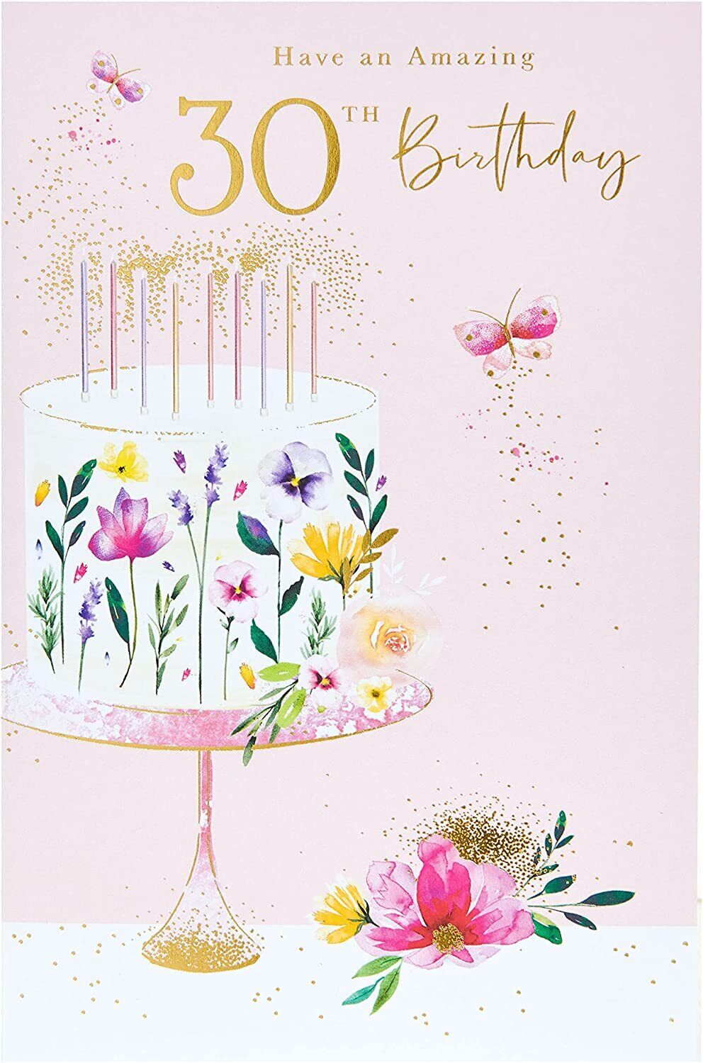 UK Greetings Amazing Happy 30th Birthday Card featuring colorful design and celebratory message for milestone birthday.