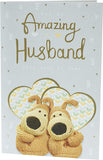 UK Greetings wedding anniversary greeting card featuring adorable Boofles design for celebrating a loving husband.
