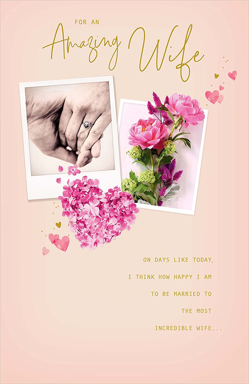 UK Greetings Amazing Wife romantic birthday card featuring heartfelt message and colorful design for special occasions.