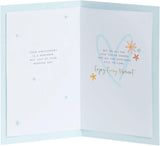 UK Greetings anniversary greeting card for him, her, or friends featuring a floral heart design and romantic message.