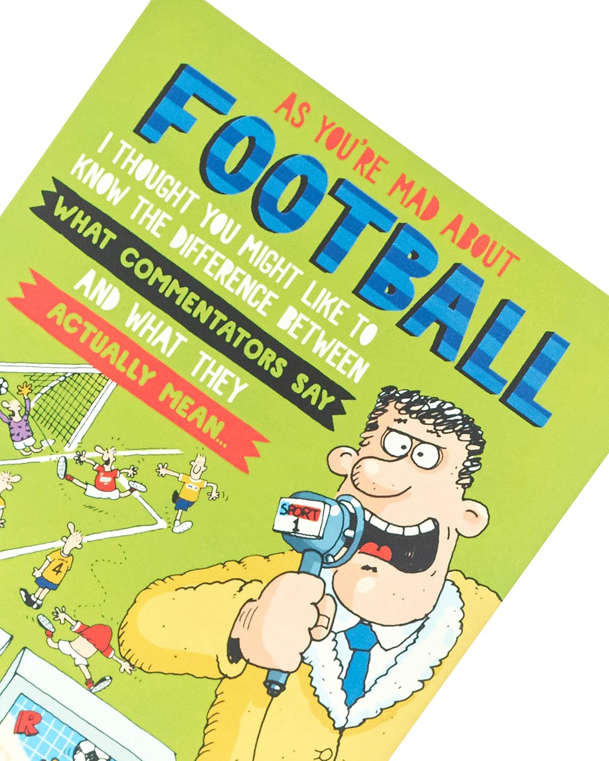 UK Greetings football birthday card with bold football-themed design, perfect for fans celebrating a birthday.