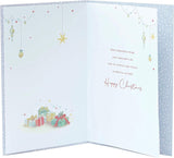 UK Greetings Auntie and Uncle Christmas Card featuring a traditional Christmas tree design with festive holiday imagery.