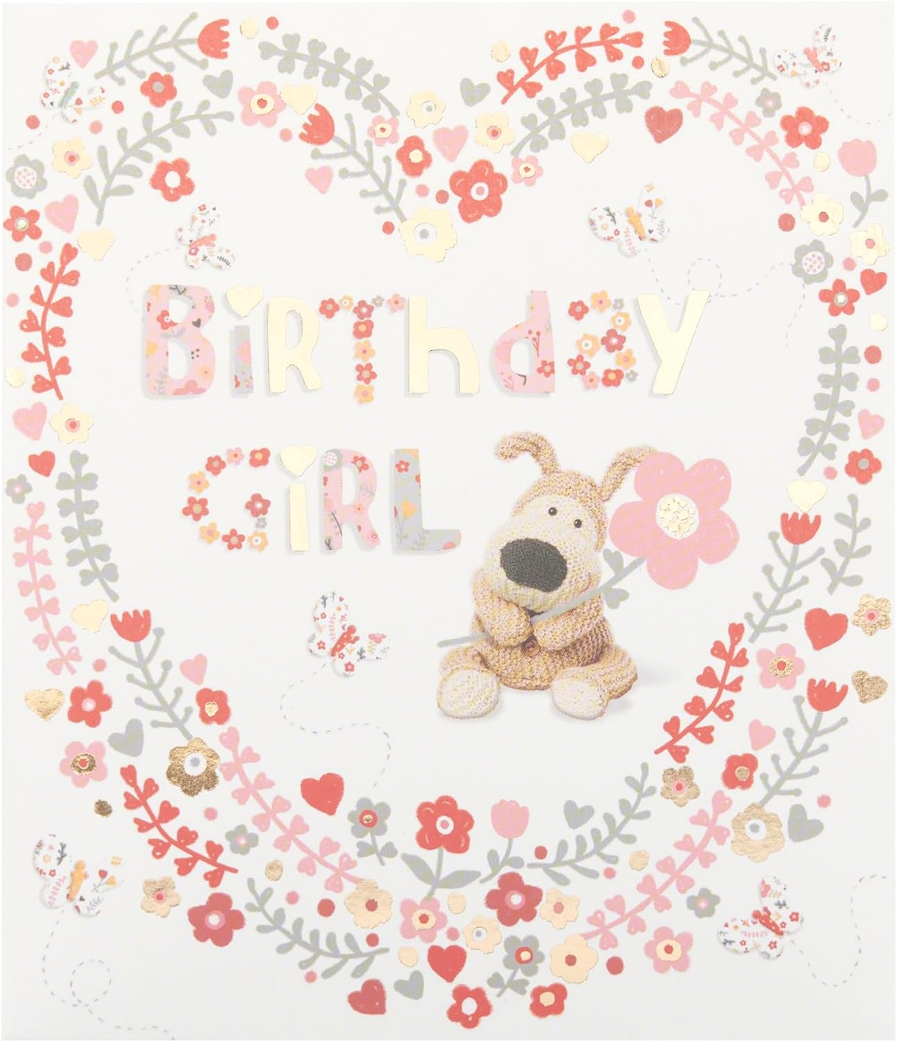UK Greetings Boofle 75th birthday greeting card featuring colorful illustrations of Boofle for special celebrations.
