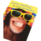 UK Greetings Bday Humour Say Cheese! greeting card featuring humorous birthday message, 40-pack of colorful greeting cards.