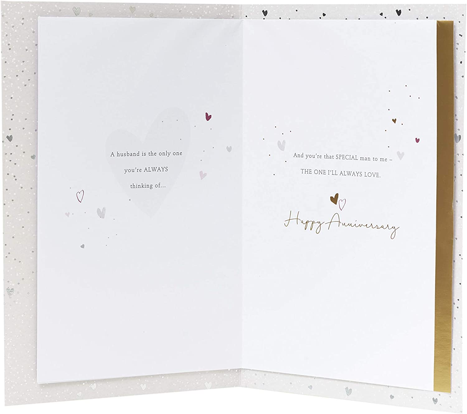 UK Greetings anniversary greeting card for husband featuring beautiful design and sentimental message, ideal for special occasions.