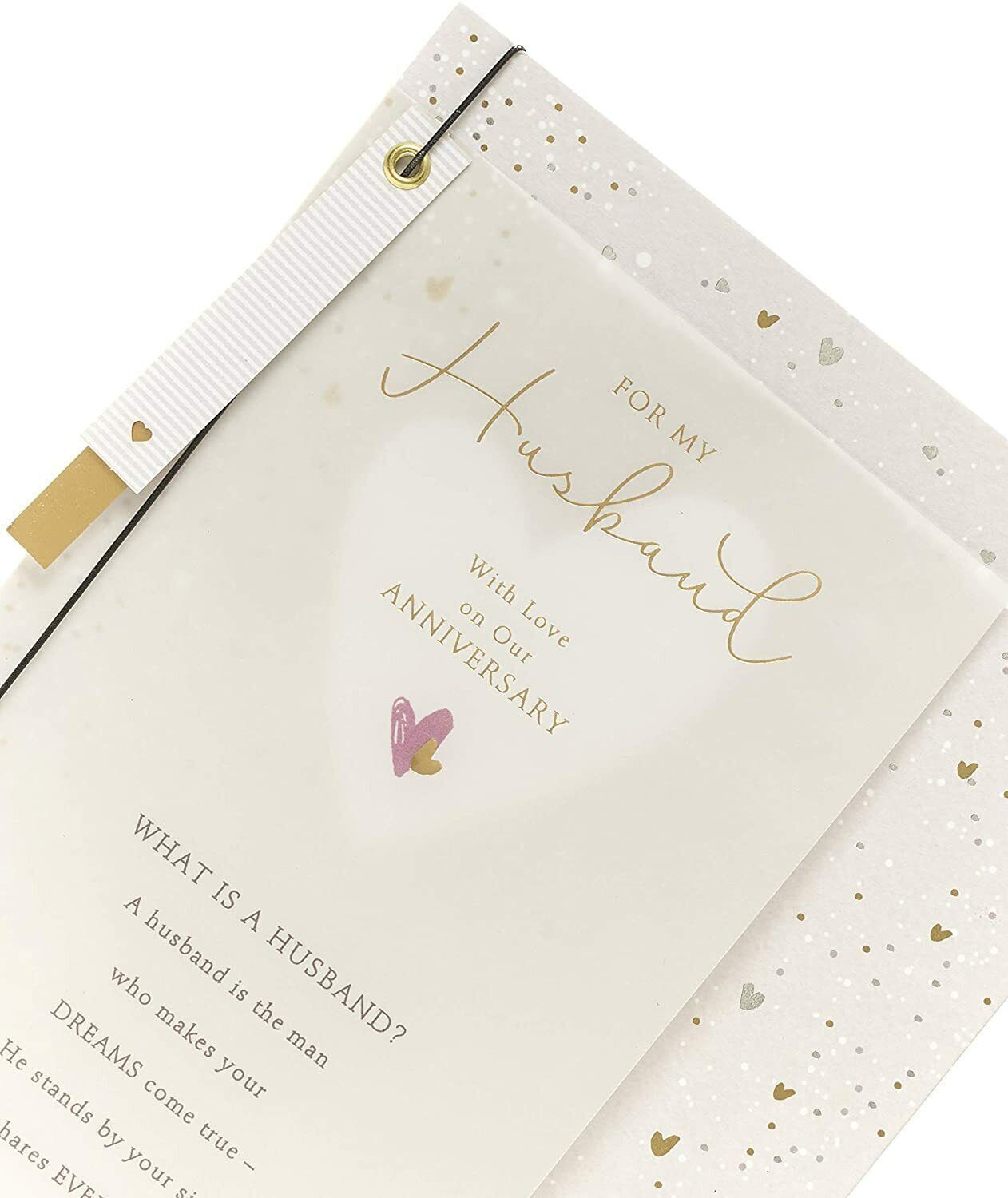 UK Greetings anniversary greeting card for husband with beautiful design and sentimental message, perfect for special occasions.