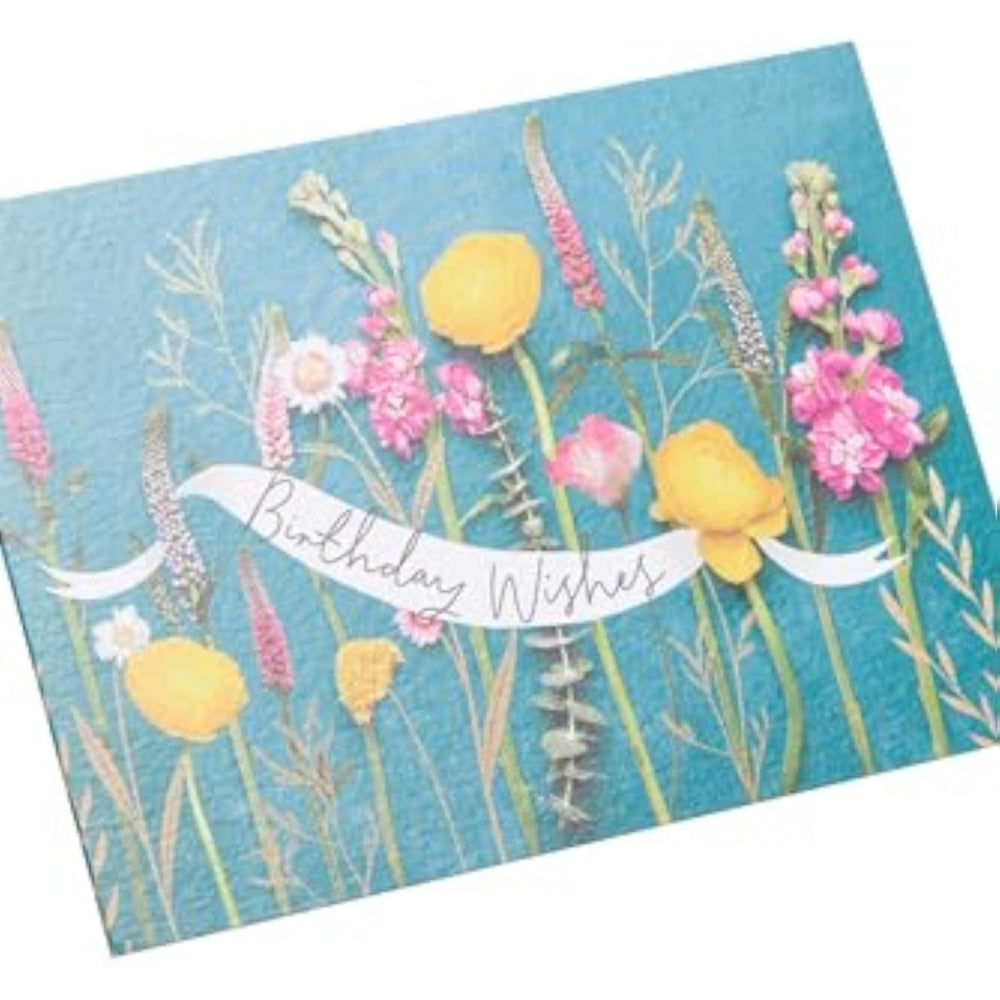 UK Greetings floral birthday card featuring a beautiful floral design, perfect for celebrating friends' birthdays.