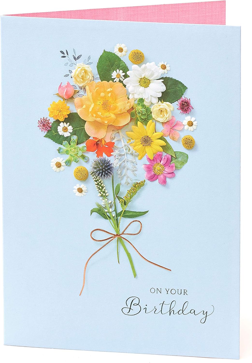 UK Greetings birthday greeting card featuring a beautiful floral posy design, perfect for celebrating special occasions.