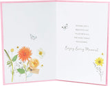 UK Greetings birthday card featuring a beautiful floral posy design, perfect for celebrating special occasions.
