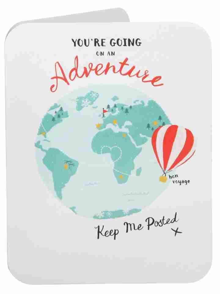 UK Greetings Beginnings New Adventures goodbye and good luck greeting card with colorful design and heartfelt message.