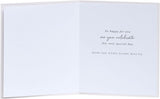 UK Greetings beige dove design confirmation card for boy or girl, featuring elegant dove illustration on greeting card.