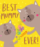 UK Greetings Best Mummy Ever! Mother's Day greeting card featuring cute design and heartfelt I Love You message.
