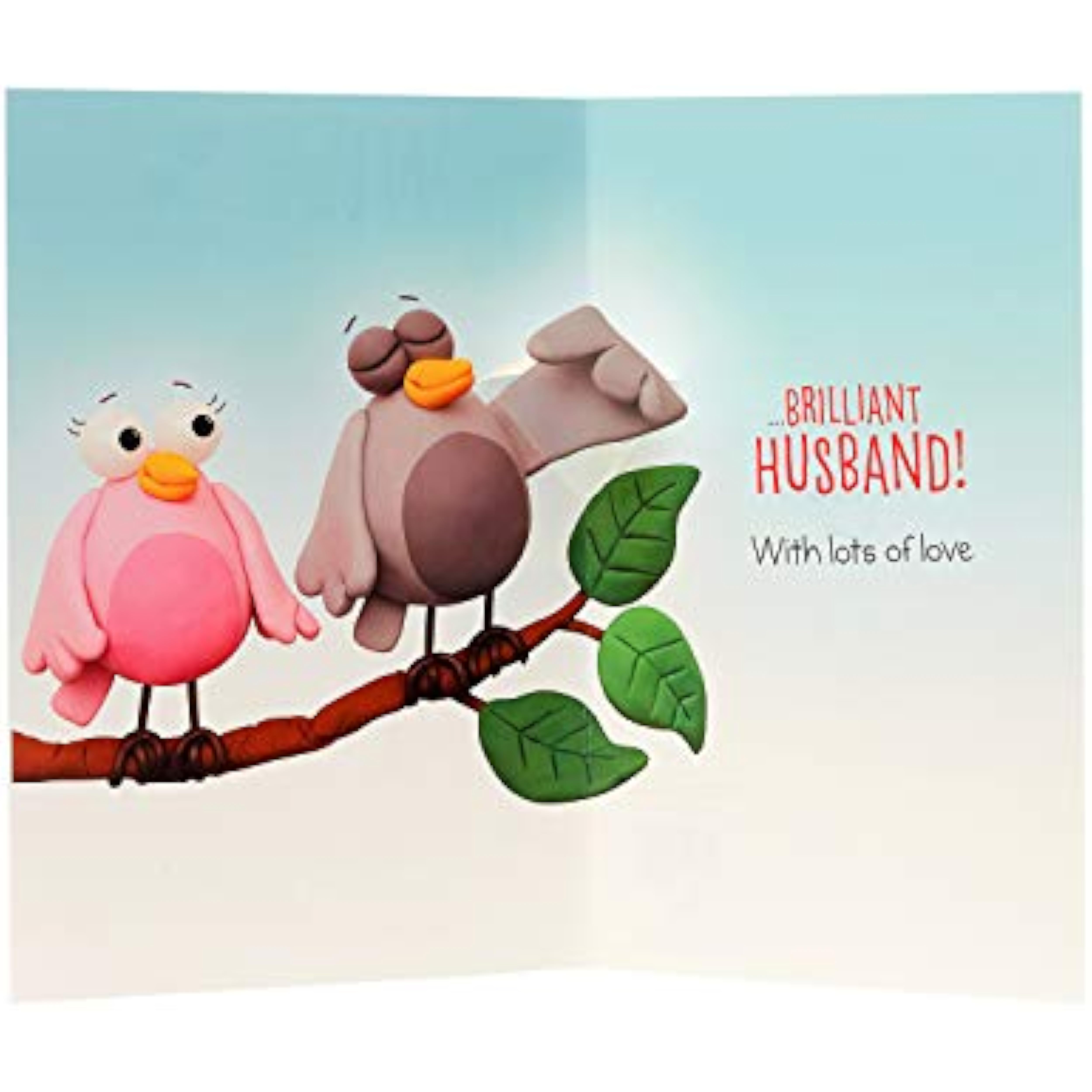 UK Greetings bird cartoon wife Valentines Day card, colorful greeting card featuring a cute bird illustration for loved ones