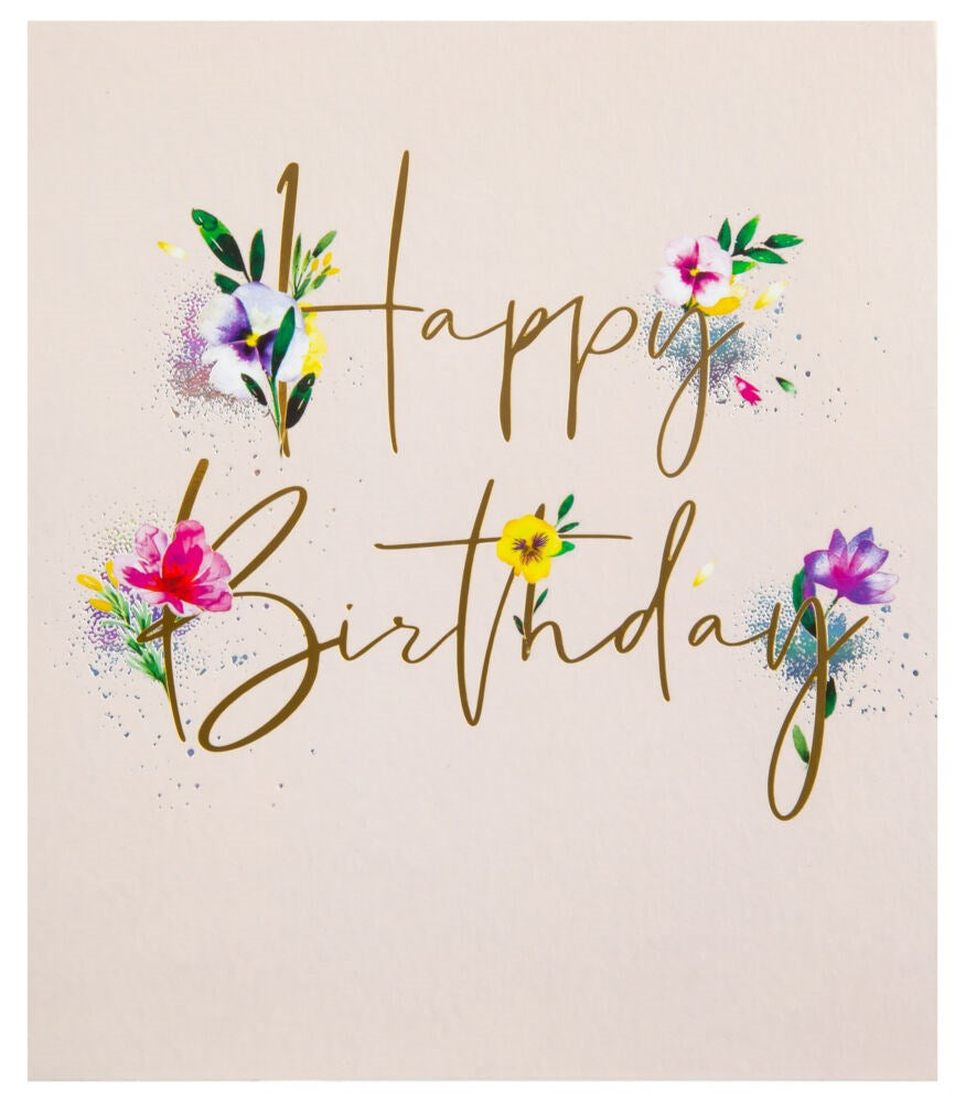 UK Greetings birthday card featuring colorful birthday-themed design, perfect for celebrating special occasions.