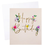 UK Greetings birthday card featuring colorful festive design, perfect for celebrating birthdays with cheerful artwork.