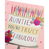 UK Greetings birthday card for her featuring a cheerful design, perfect for celebrating a fabulous auntie on her special day.
