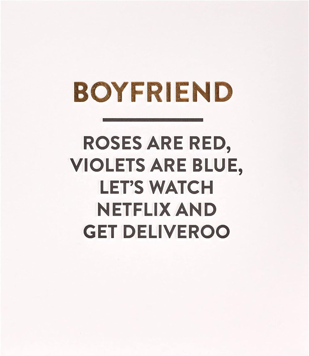 UK Greetings birthday card for boyfriend featuring a funny design, perfect for celebrating his special day with humor and style.