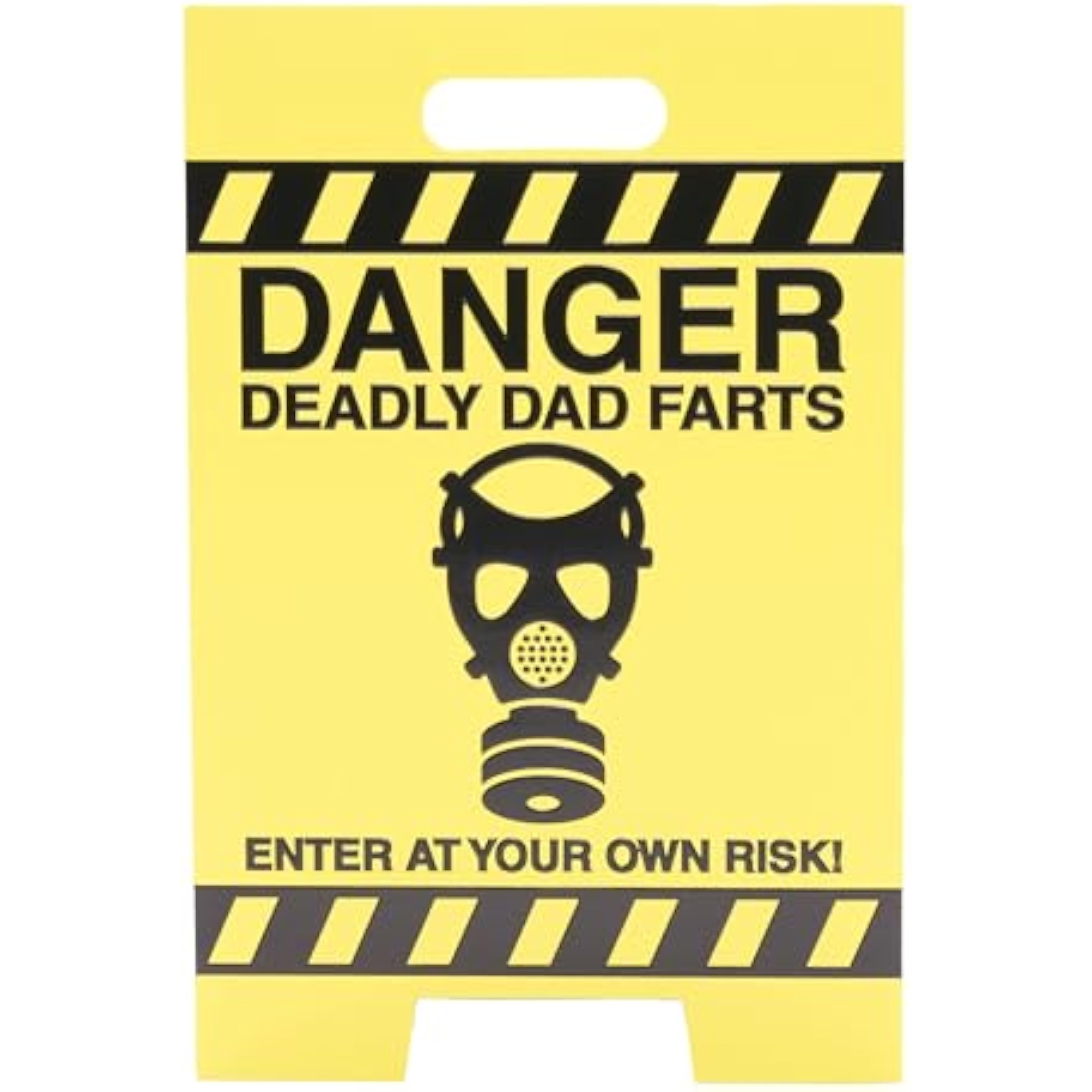UK Greetings birthday card for dad with funny 3D sign design, featuring colorful illustrations and humorous message inside.