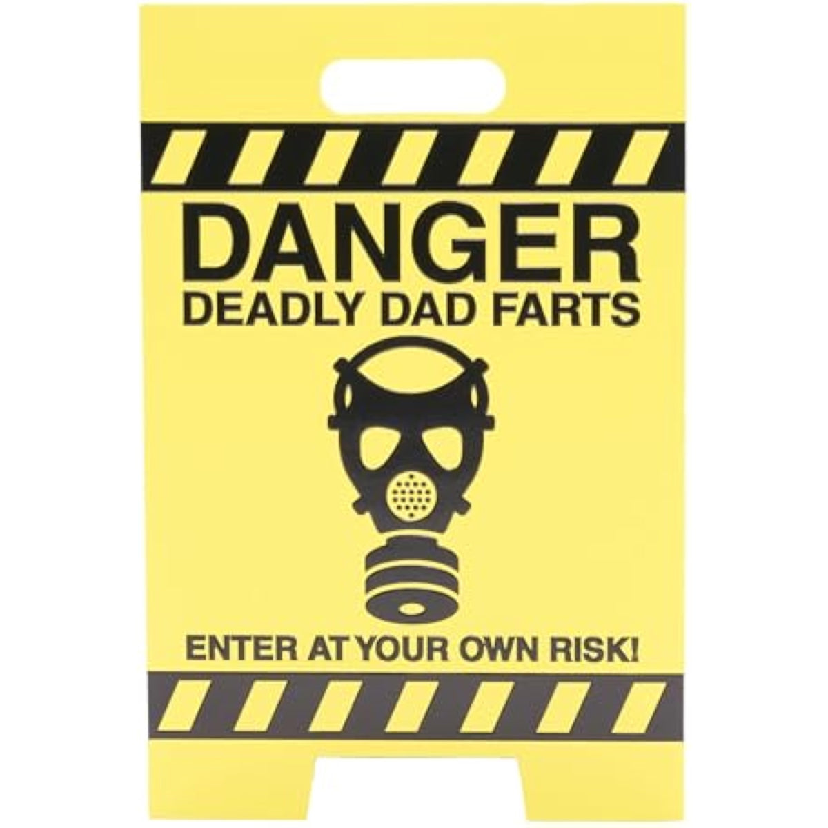 UK Greetings birthday card for dad with funny 3D sign design, featuring colorful illustrations and humorous message inside.