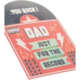 UK Greetings birthday card for Dad featuring a pop-up vinyl record design, ideal for celebrating birthdays with a musical touch.