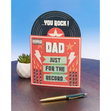 UK Greetings birthday card for dad with pop-up vinyl record design, featuring colorful and playful greeting card artwork.
