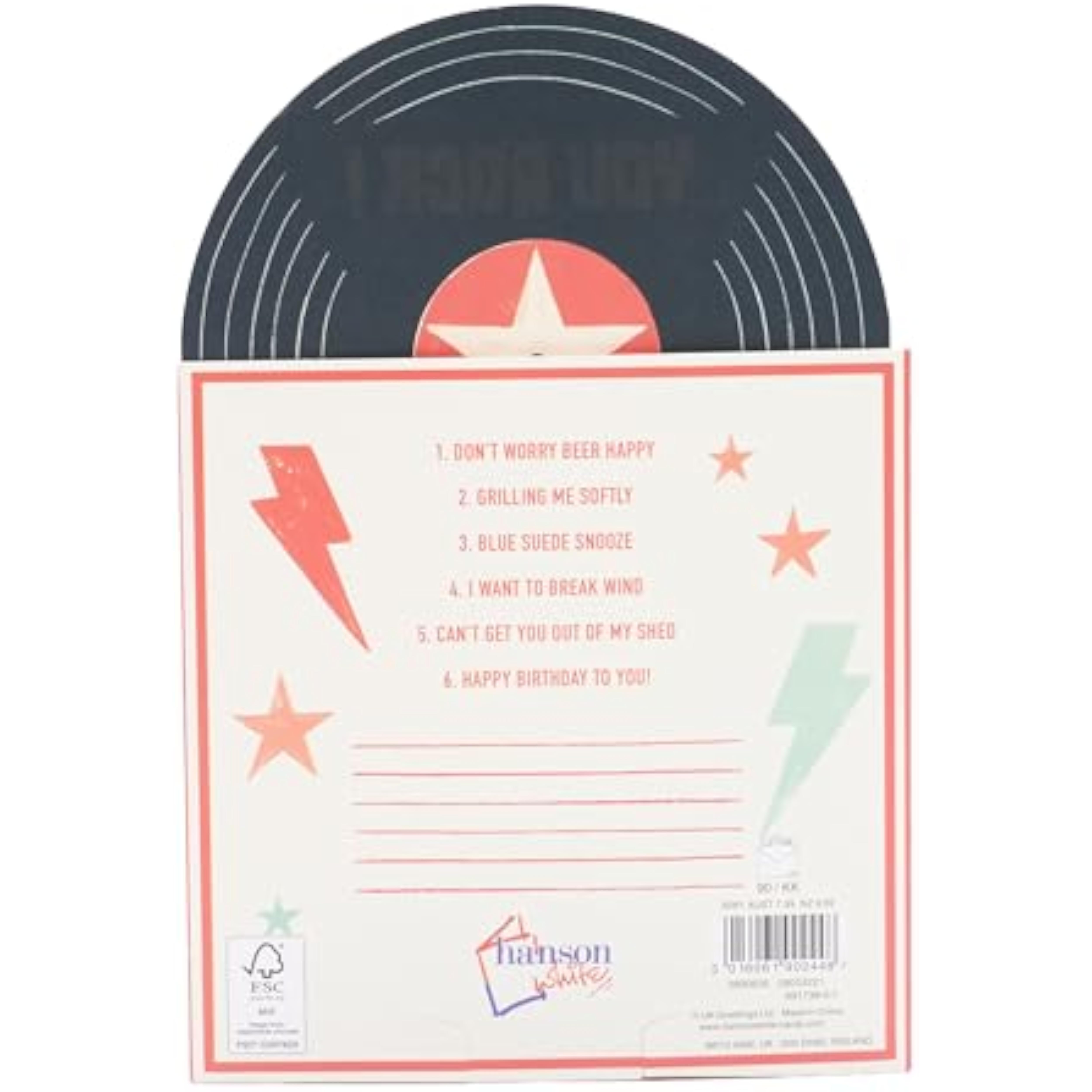 UK Greetings birthday card for dad featuring a pop-up vinyl record design, perfect for celebrating special occasions.
