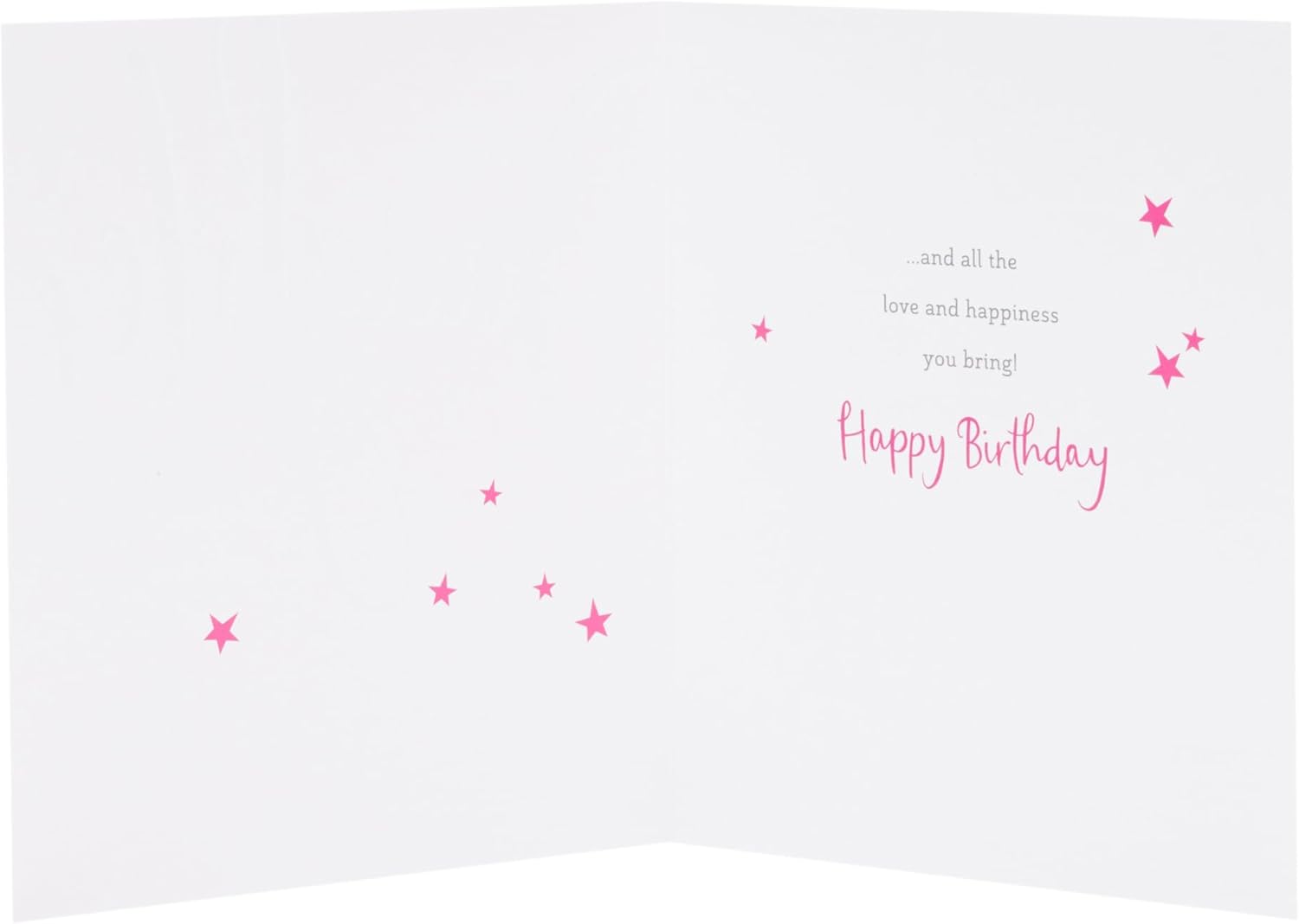 UK Greetings birthday card for daughter featuring a pink and gold design, showcasing a festive greeting card with elegant accents.