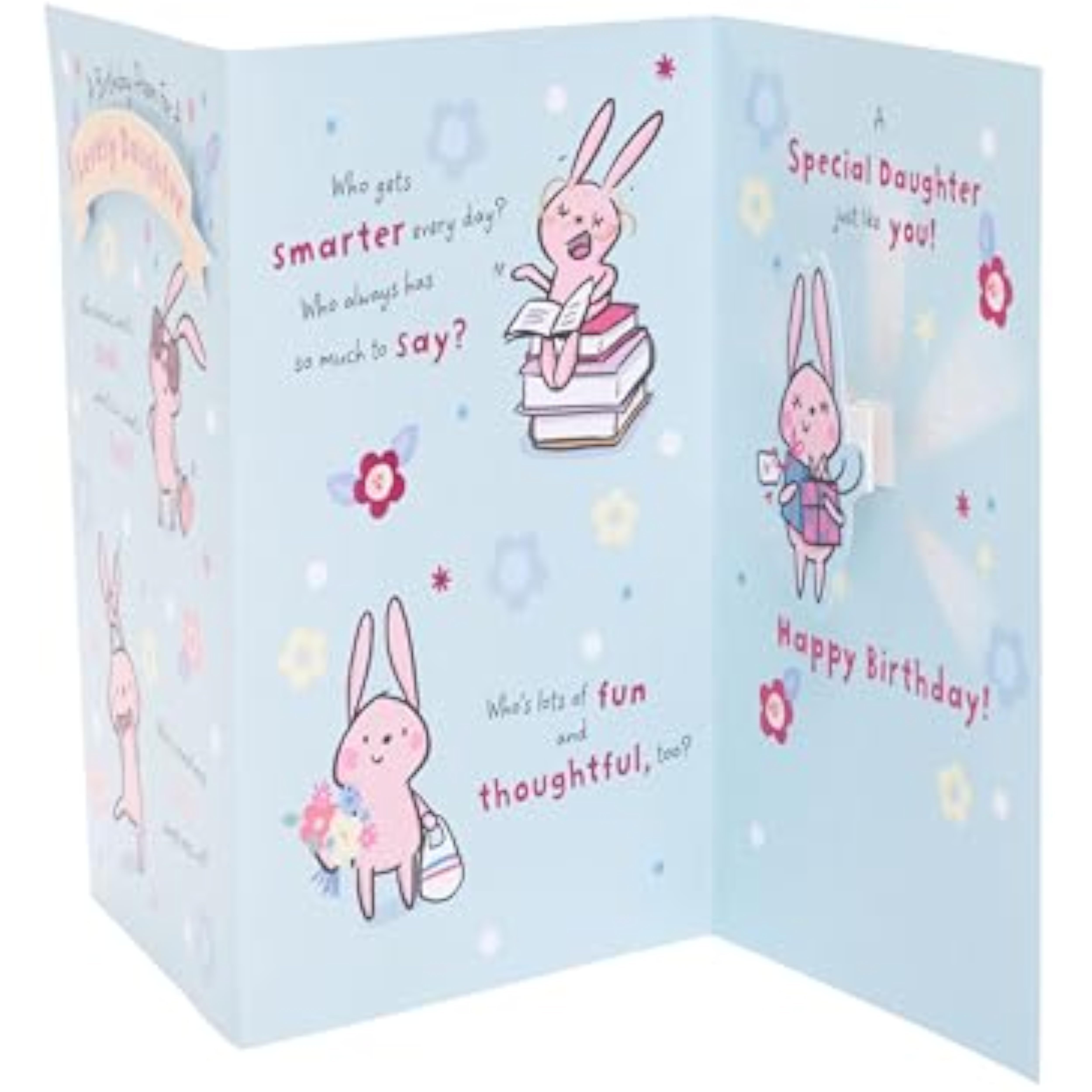 UK Greetings birthday card for daughter featuring a pop-up design with a heartfelt poem, ideal for celebrating special occasions.
