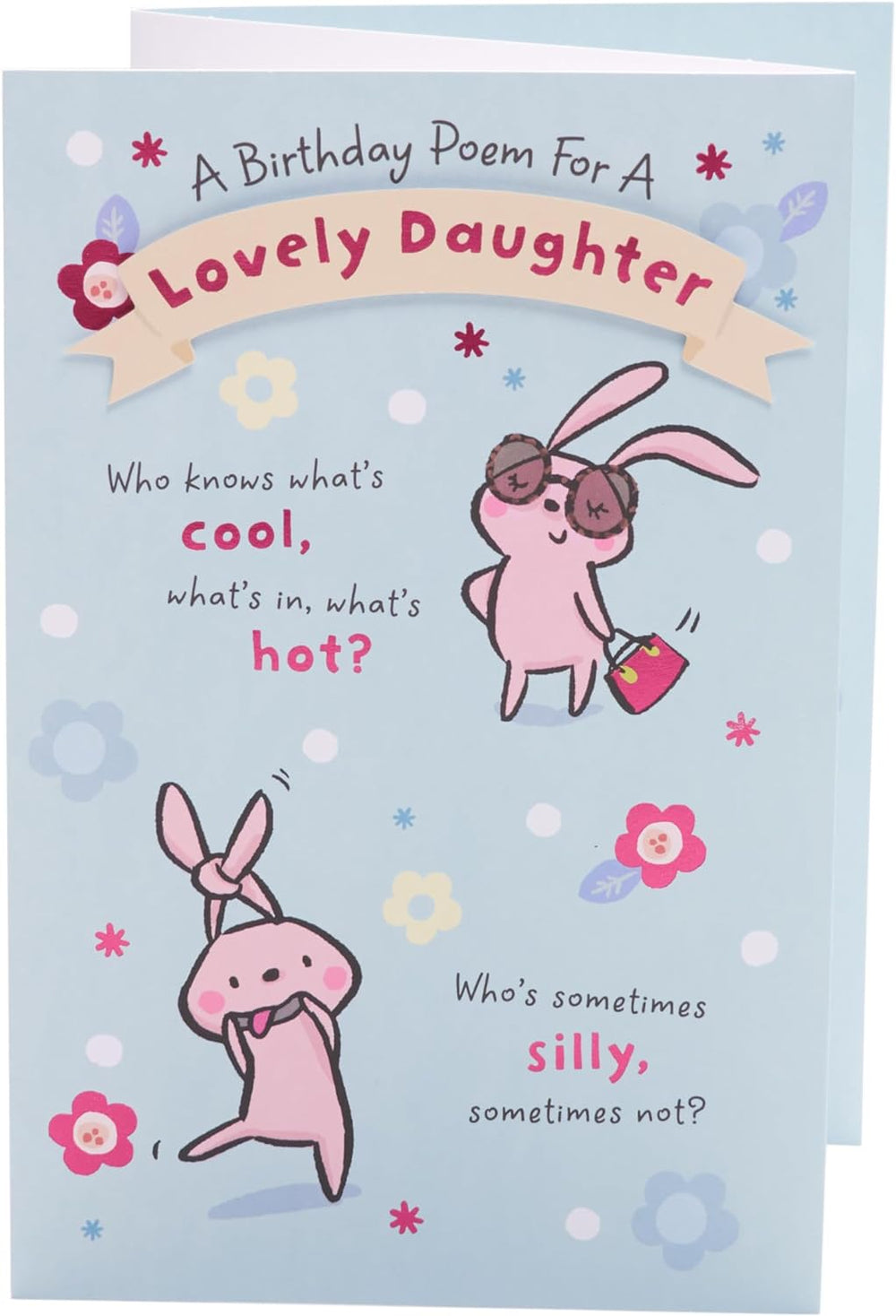 UK Greetings birthday card for daughter featuring a pop-up design and heartfelt poem, perfect for celebrating special occasions.