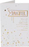UK Greetings birthday card for daughter featuring a stars design, with colorful star illustrations on the front.