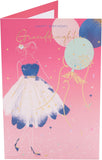 Pink UK Greetings birthday card for granddaughter with a pretty floral design from the Thinking of You range.