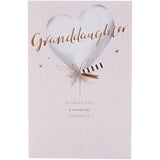 UK Greetings birthday card for granddaughter featuring a silver balloon design, perfect for celebrating her special day.