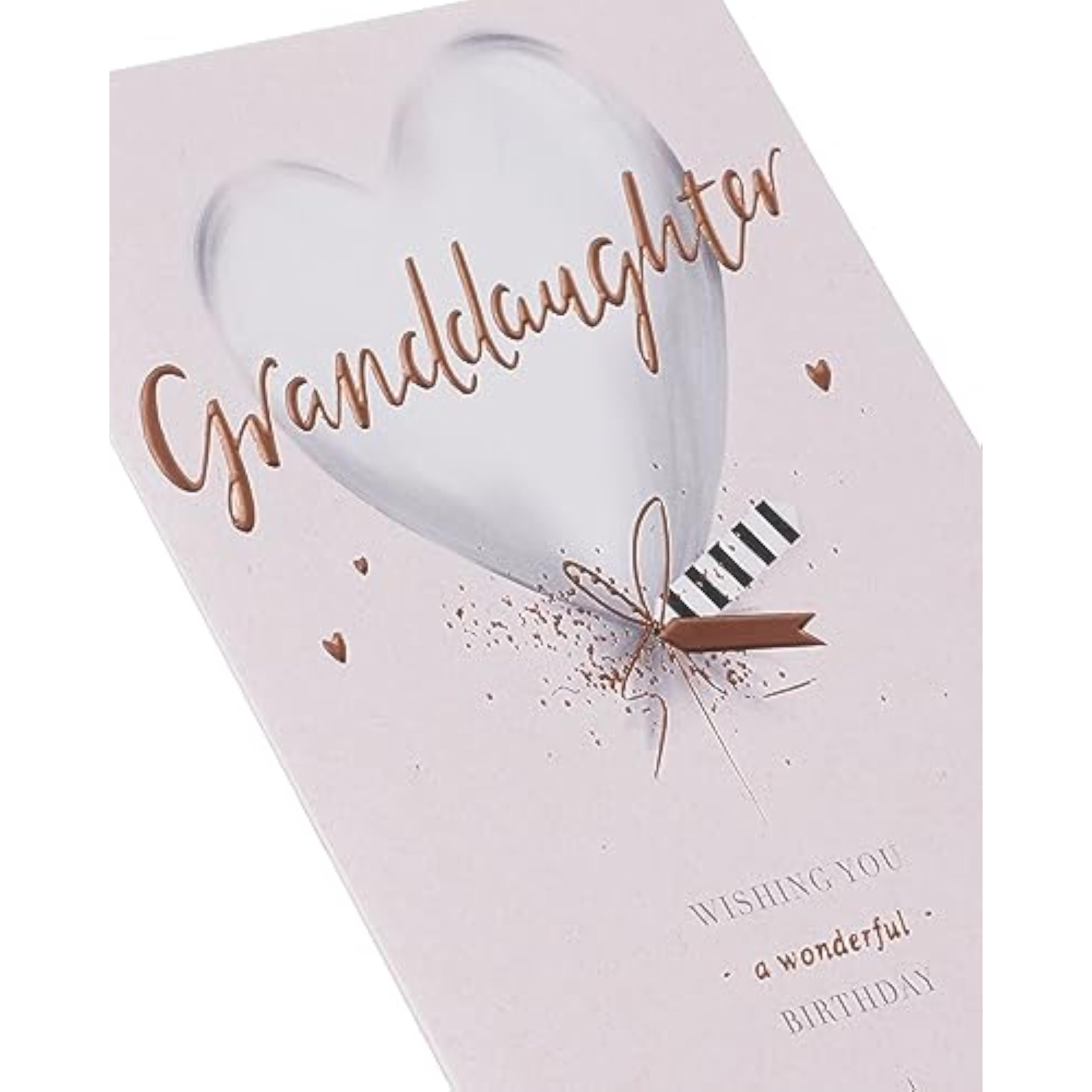 UK Greetings birthday card for granddaughter featuring a silver balloon design, colorful and festive greeting card image.