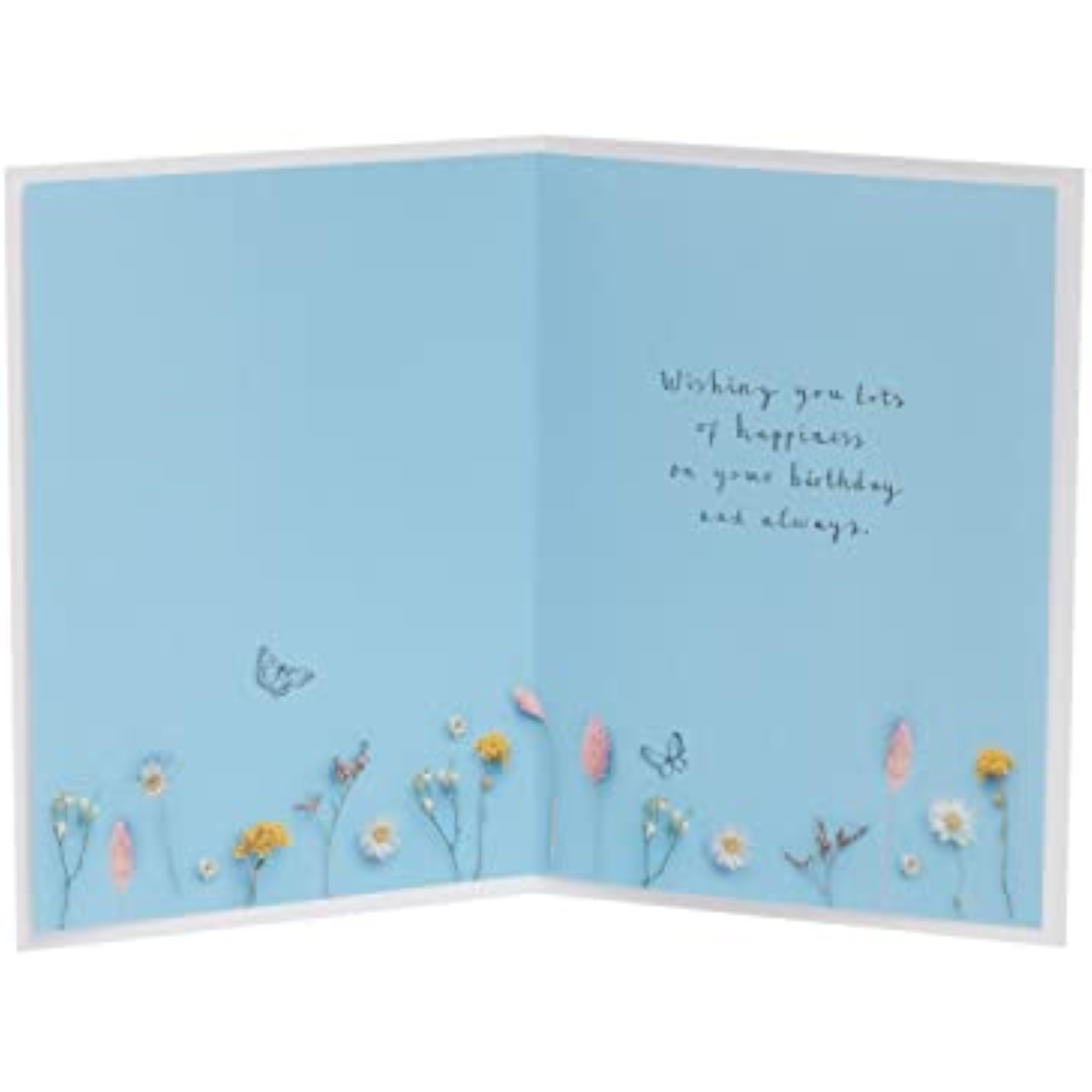 UK Greetings birthday card for her featuring a framed floral design, includes a matching envelope, ideal for female friends.