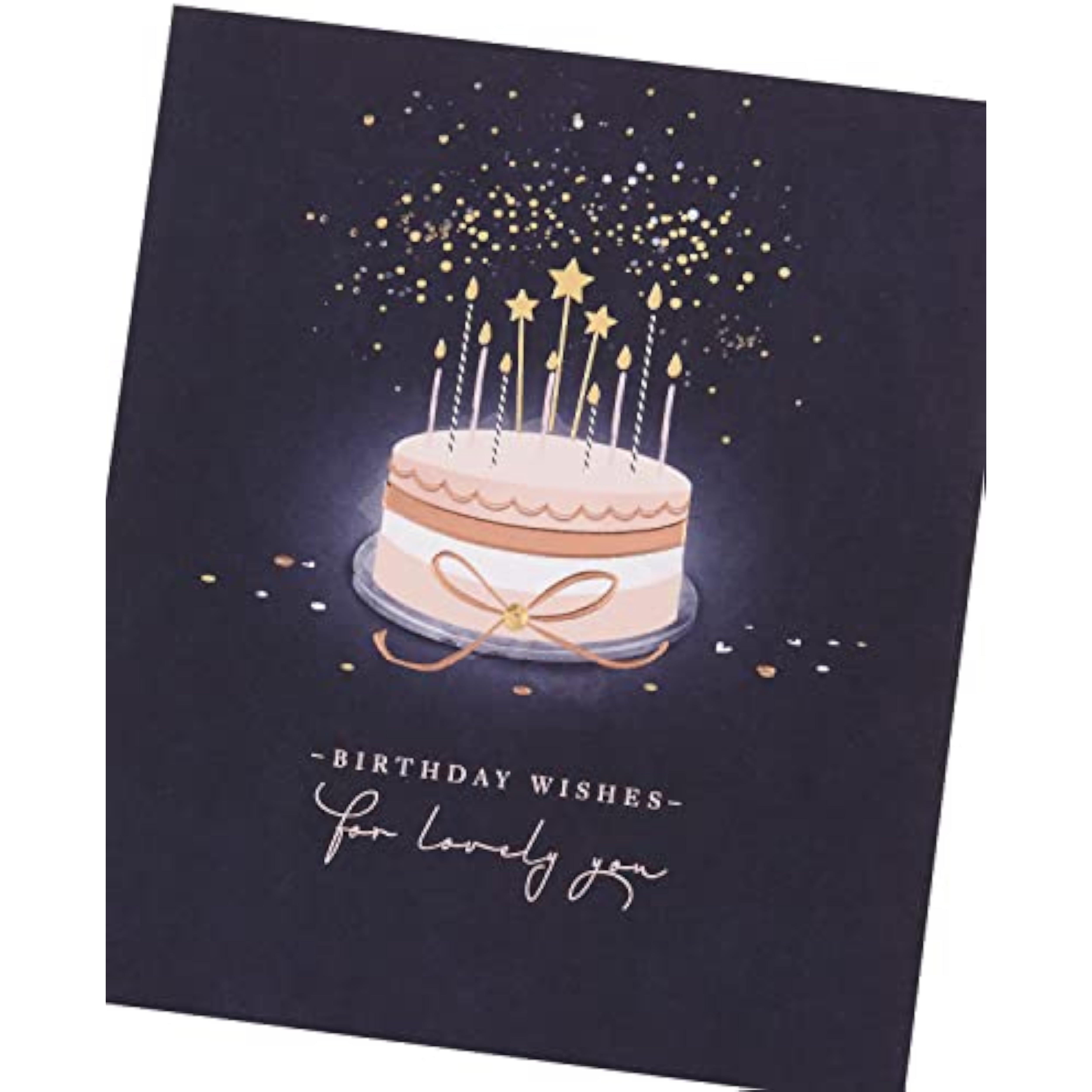 UK Greetings birthday card for her featuring a starry cake design, with a matching envelope, ideal for female friends.