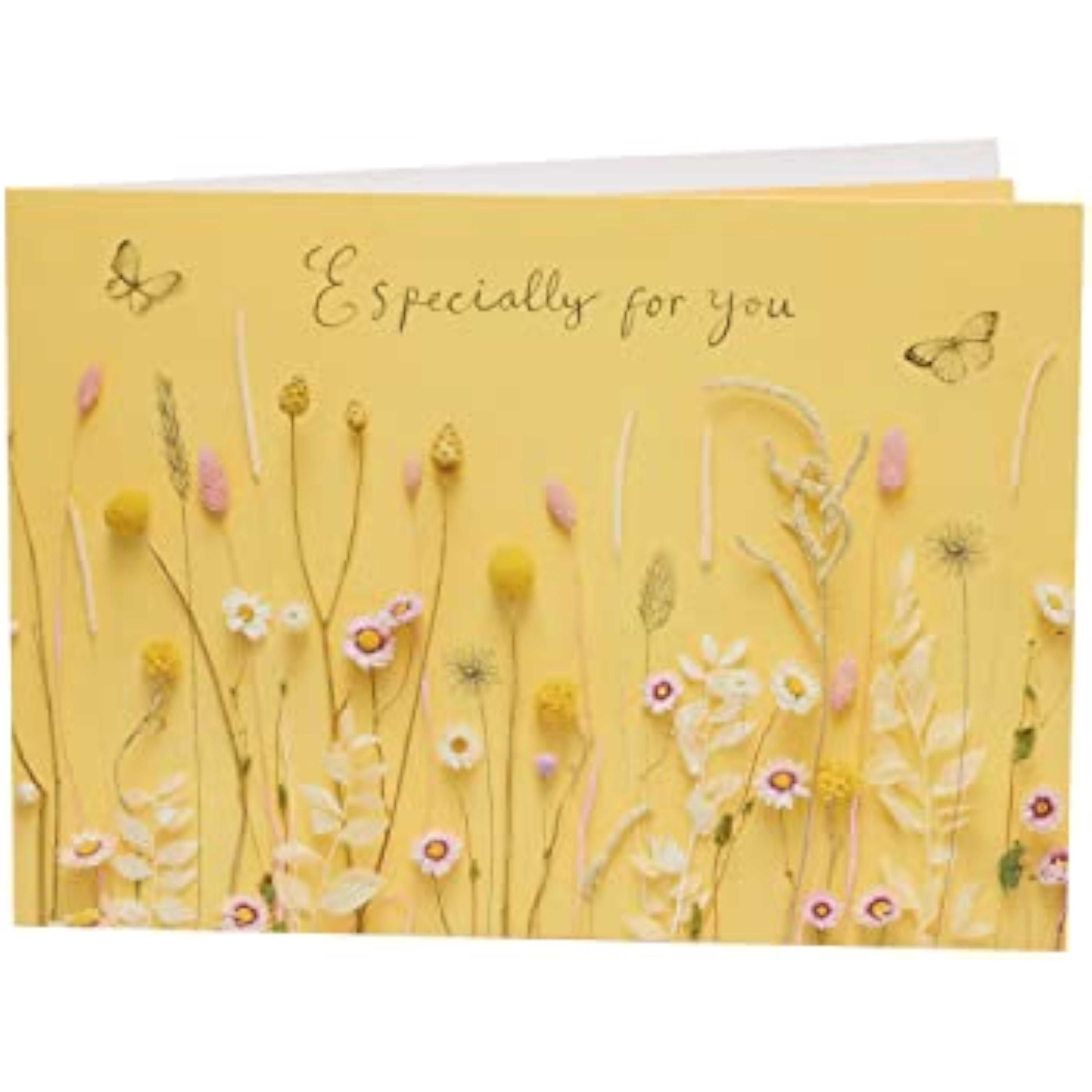 UK Greetings birthday card for her featuring a warm flower design, includes an envelope, perfect for female friends.